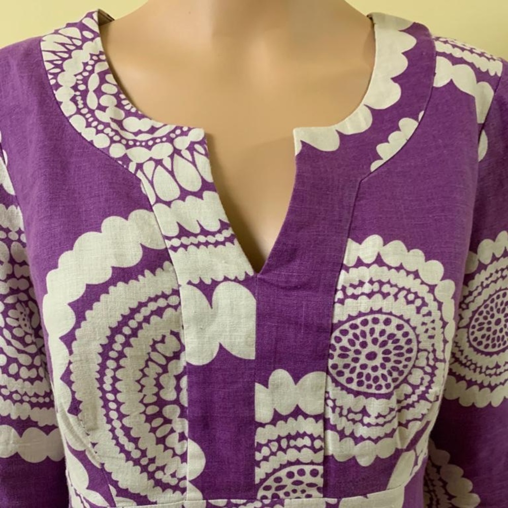 Boden 3/4 sleeve floral cotton midi dress spring 6